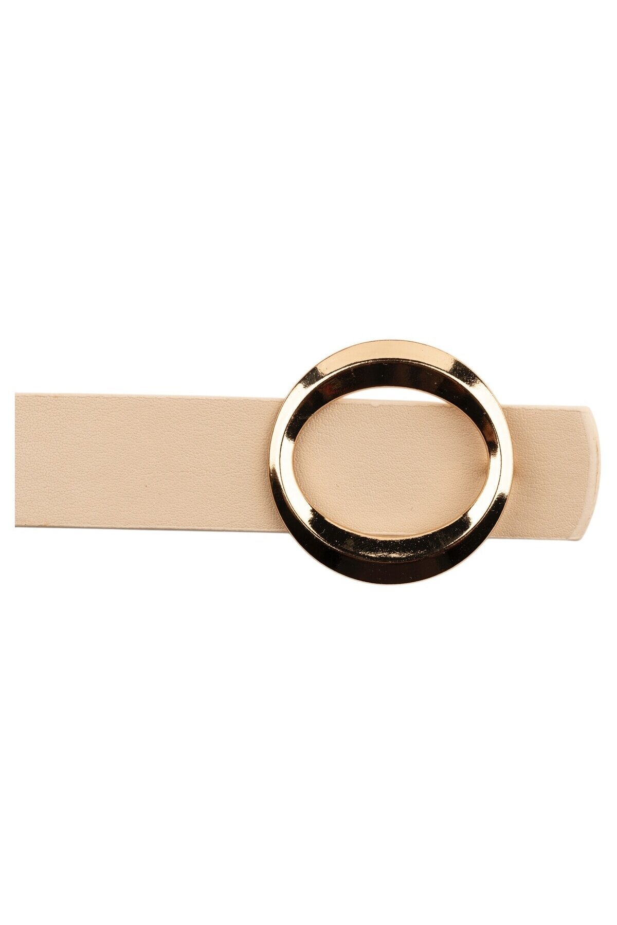 Kalın Halka Tokalı İkili Set Kahverengi_Bej Kadın Kemeri