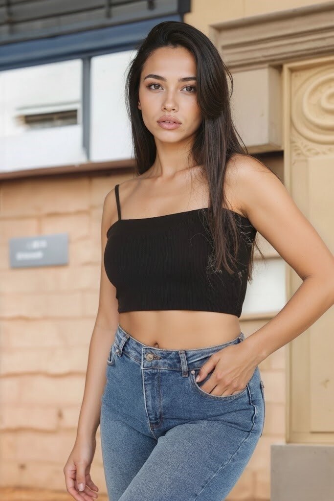 Kaşkorse İnce Askılı Topik Bluz SIYAH