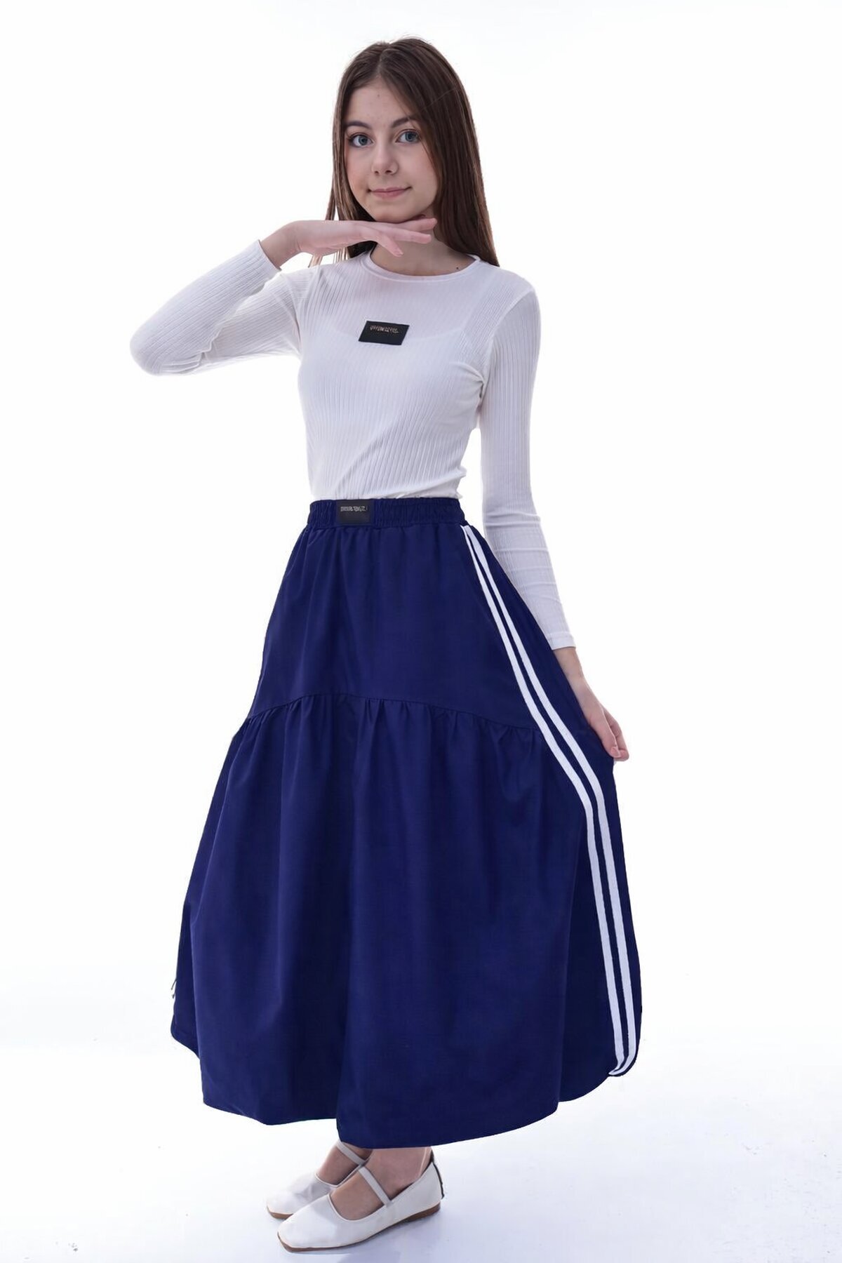 Kız Çocuk Balon Etek Lacivert