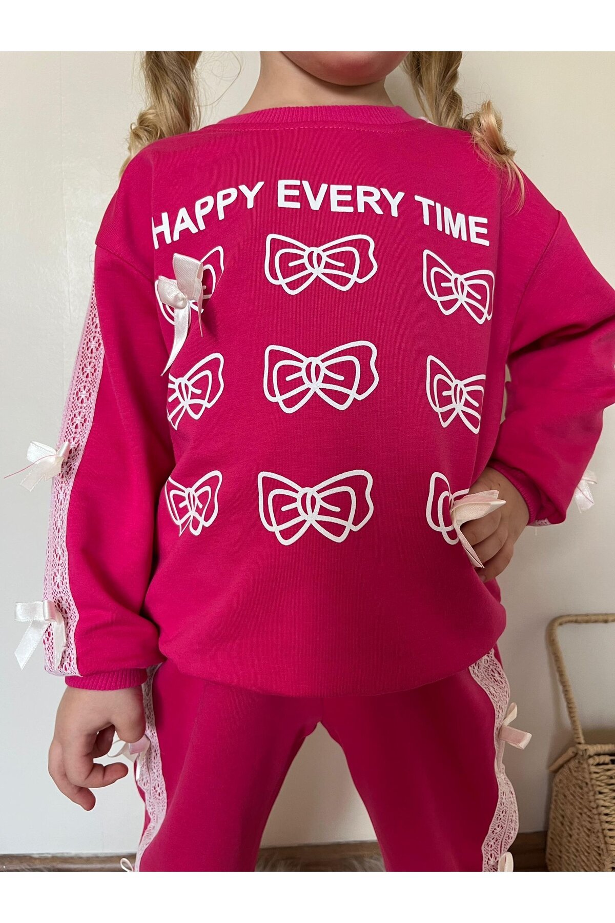 Kız Çocuk Baskılı 2 iplik Alt Üst Eşofman Takımı