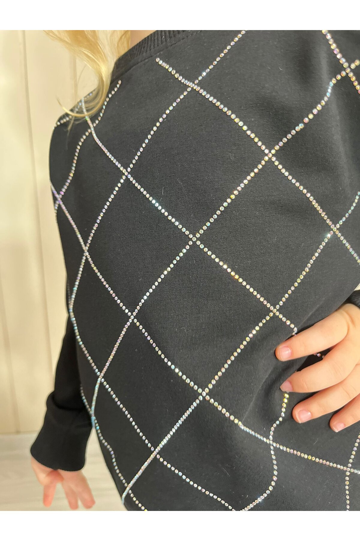 Kız Çocuk Siyah Alt Üst Eşofman Takım