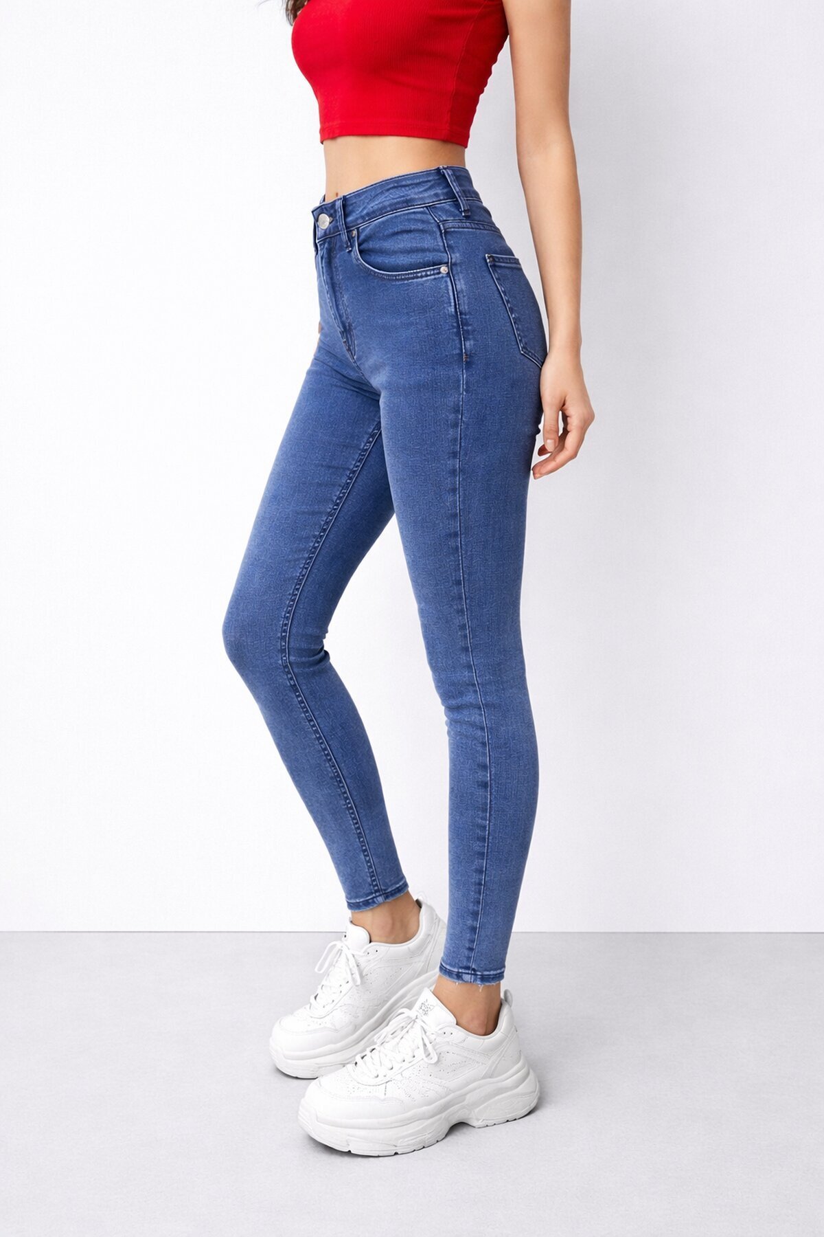 Lacivert Dar Paça Jean