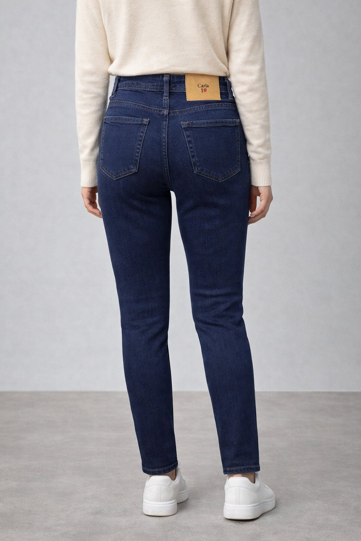 Lacivert Esnek Dar Paça Jean