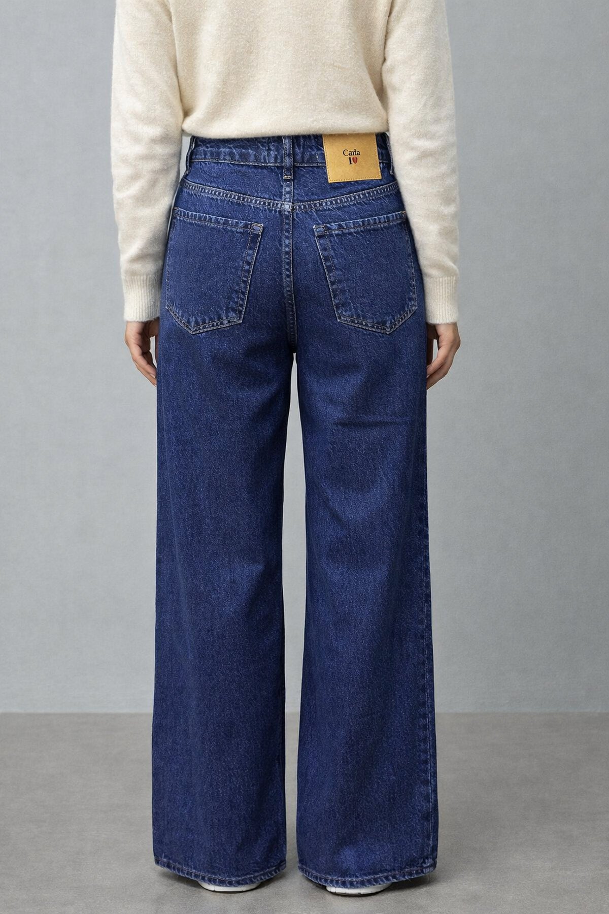 Lacivert Geniş Model Kadın Jean