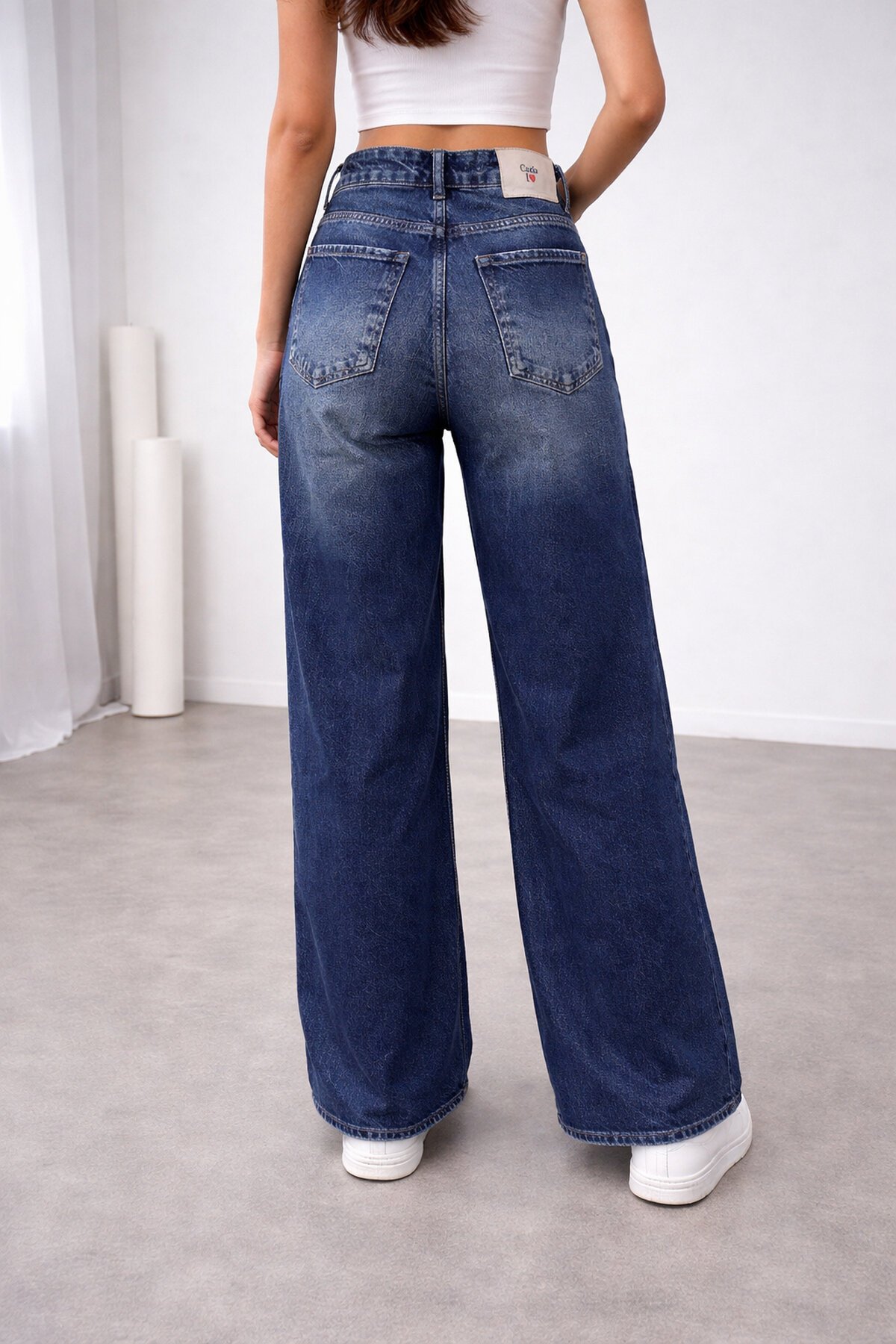Lacivert Geniş Paça Jean