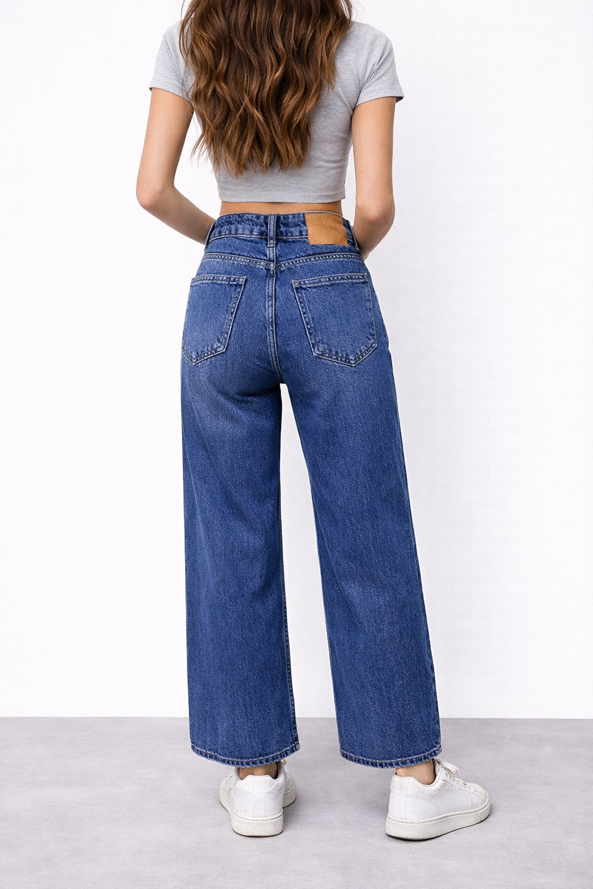 Lacivert Wide Leg Jean