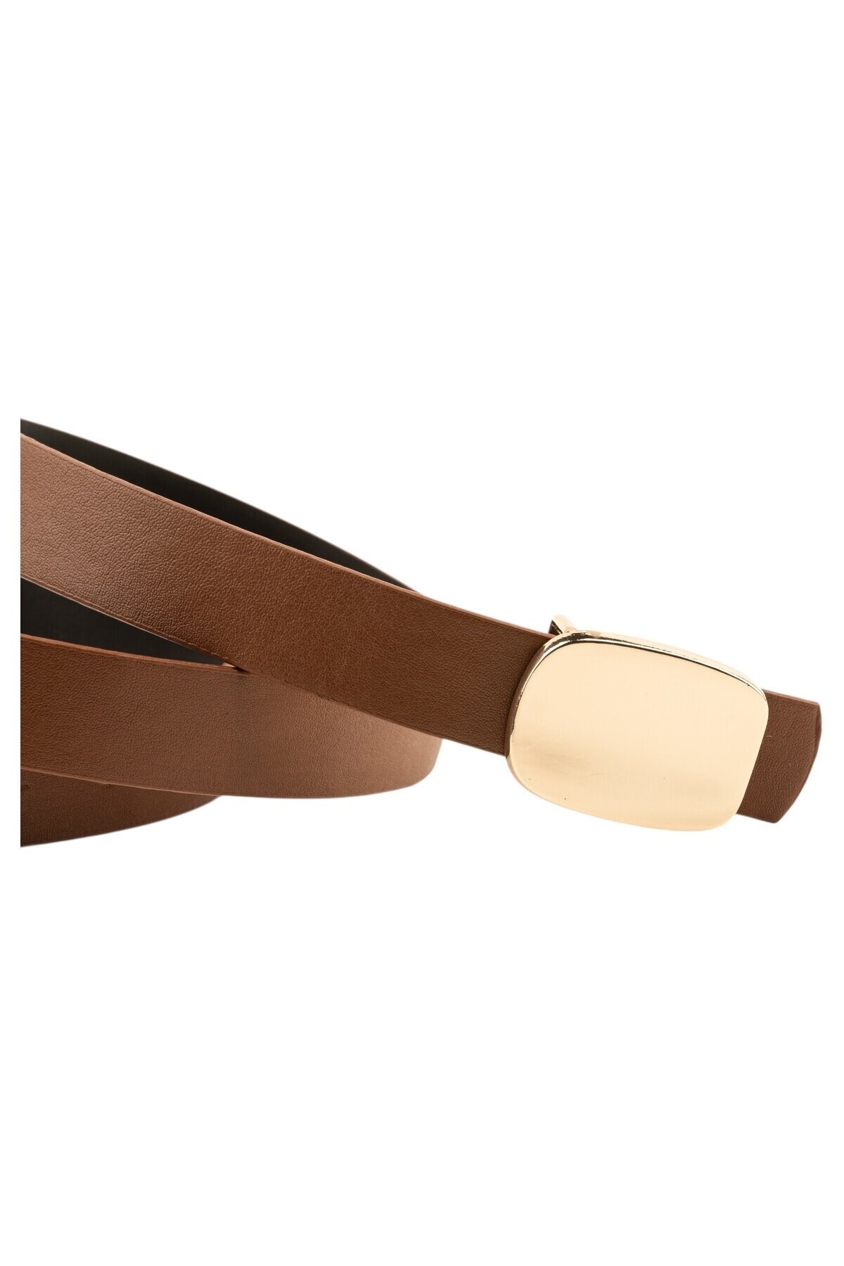 Parlak Kare Tokalı Taba Kadın Kemeri