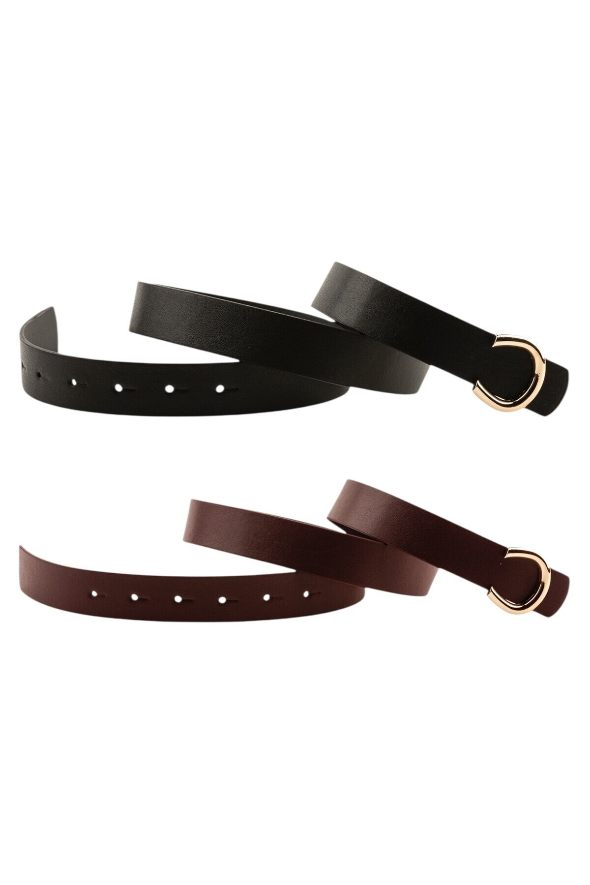 Pimli C Tokalı Bordo_siyah Kadın Kemeri