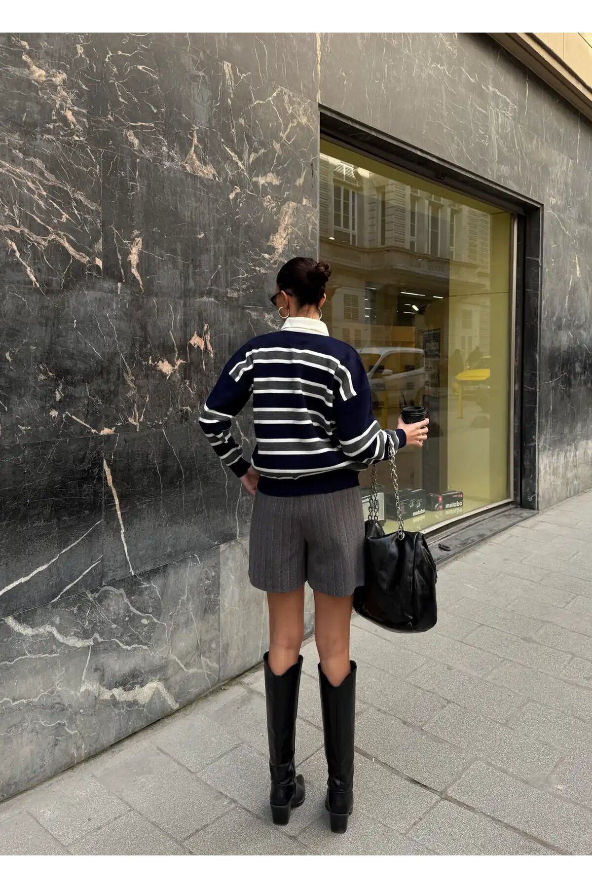 Polo Yaka Oversize Triko Sweatshirt