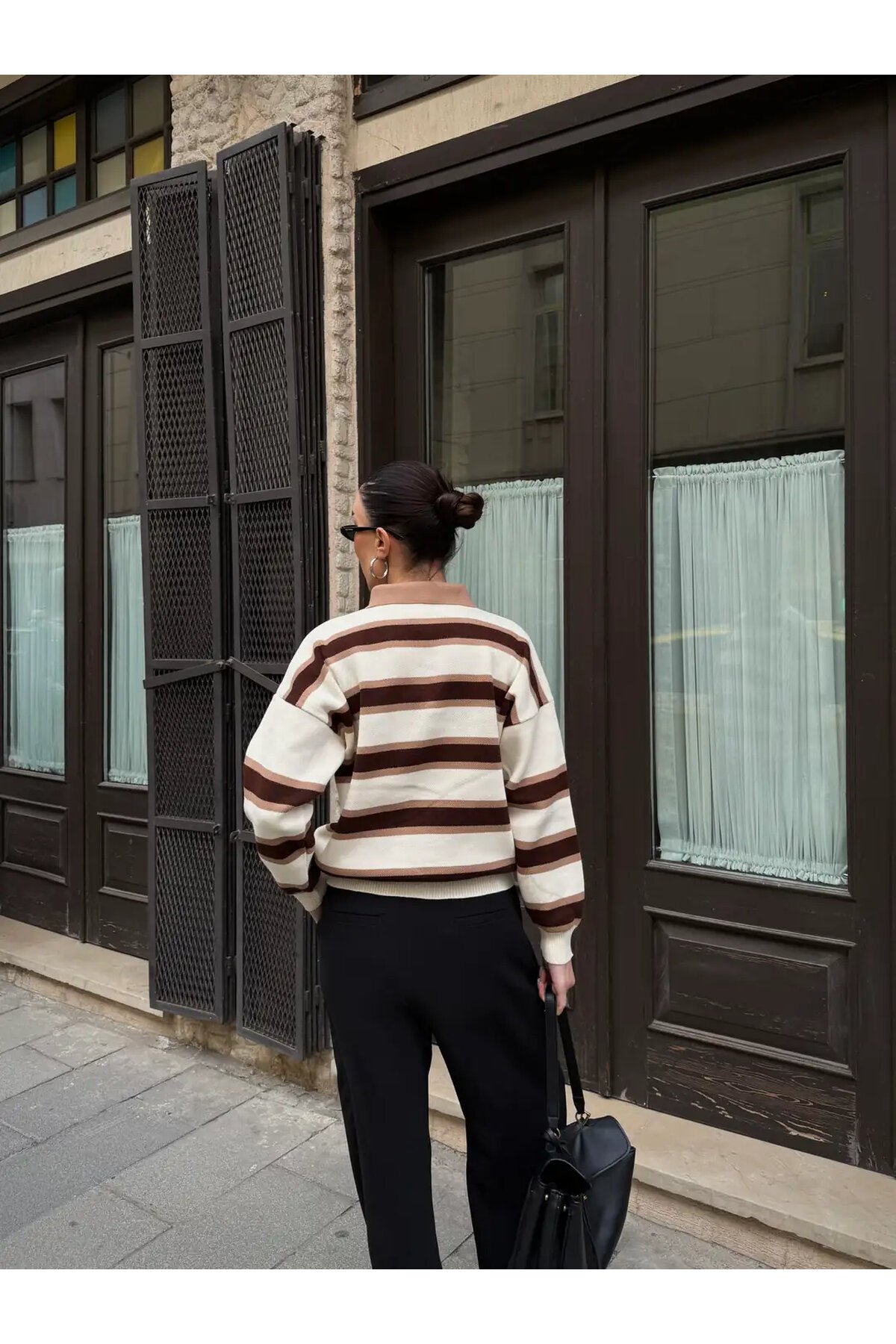 Polo Yaka Oversize Triko Sweatshirt