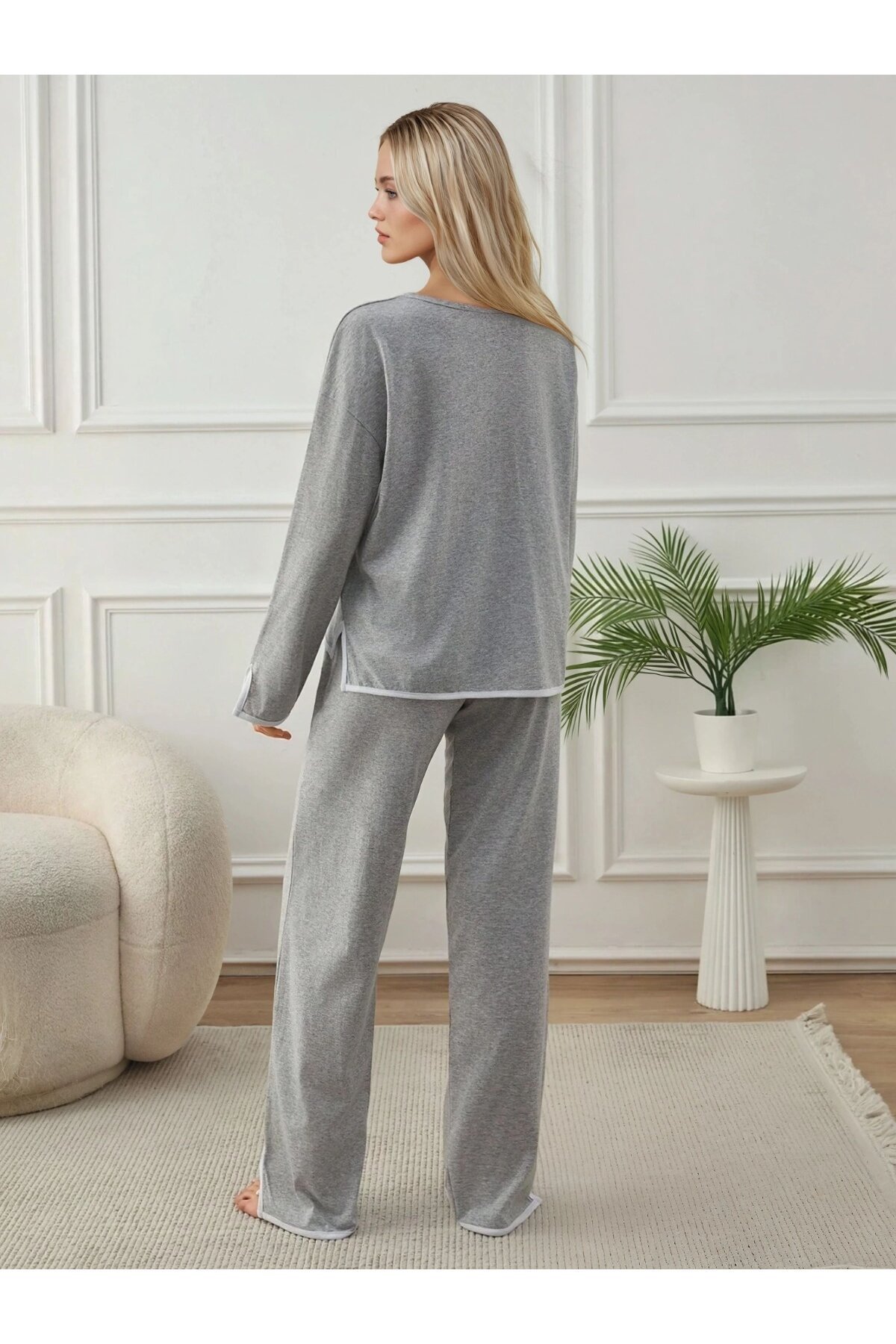 Relax Fit Süprem  Pijama Takım Gri