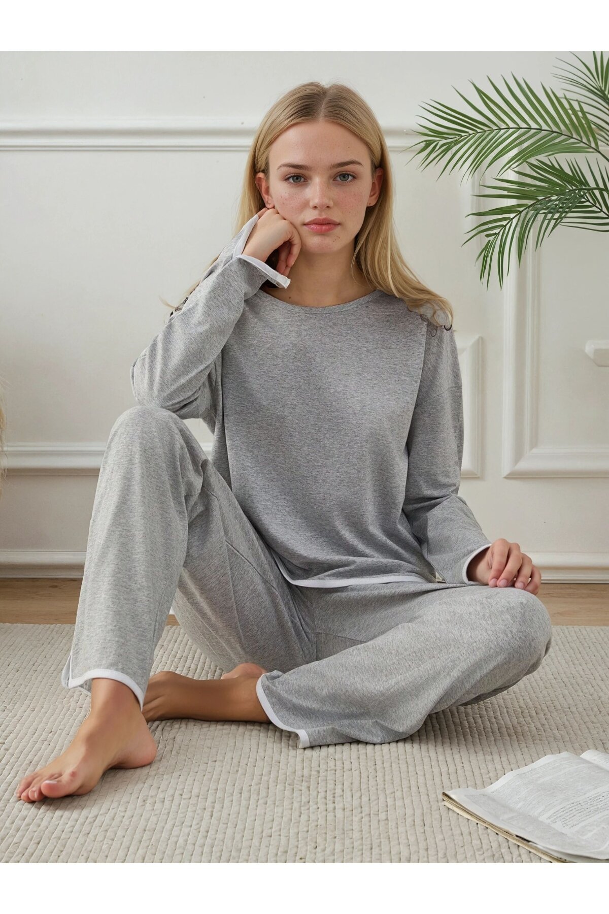 Relax Fit Süprem  Pijama Takım Gri