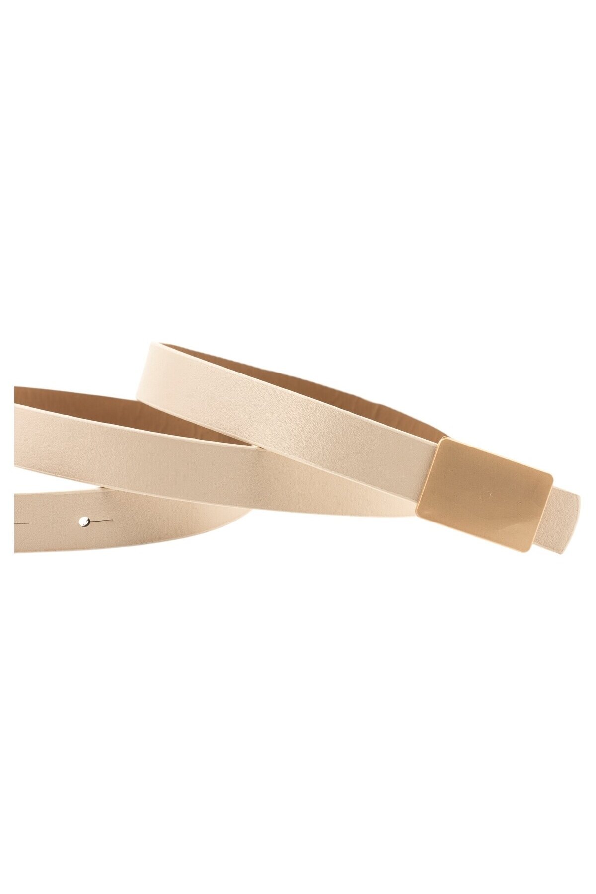 Sade Kare Tokalı Bej Kadın Kemeri