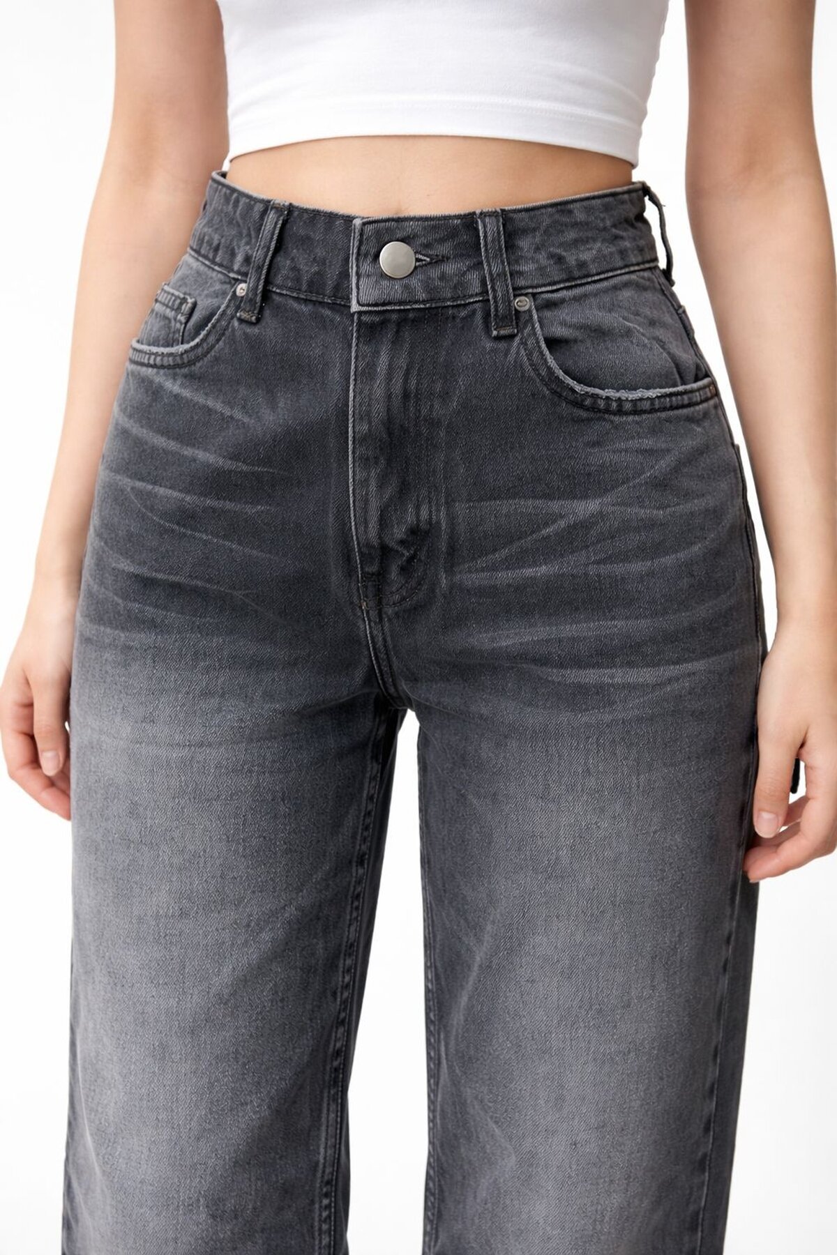 Siyah Geniş Paça Jean