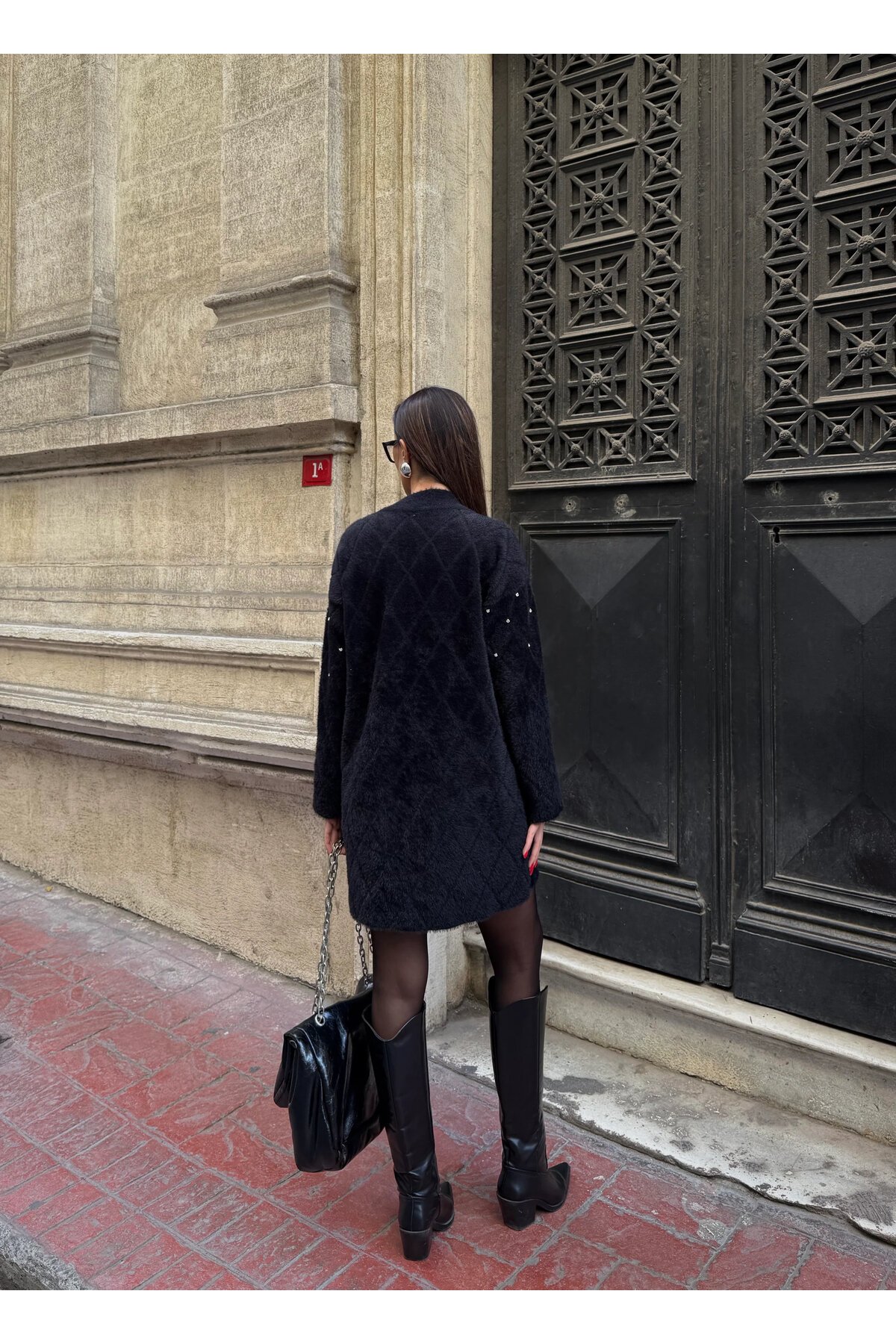 Taş Detaylı Yumuşak Dokulu Mini Elbise