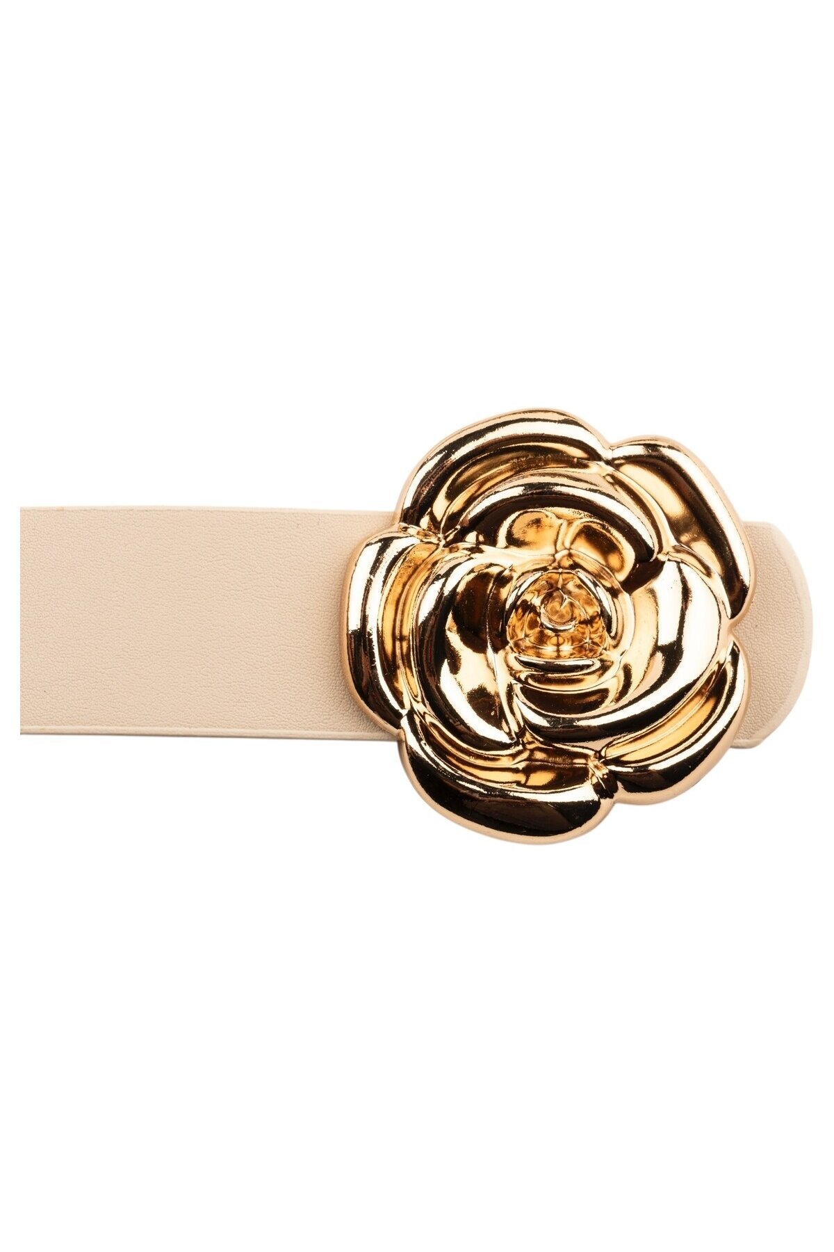 Tek Gül Tokalı İkili Set Kahverengi_Bej Kadın Kemeri