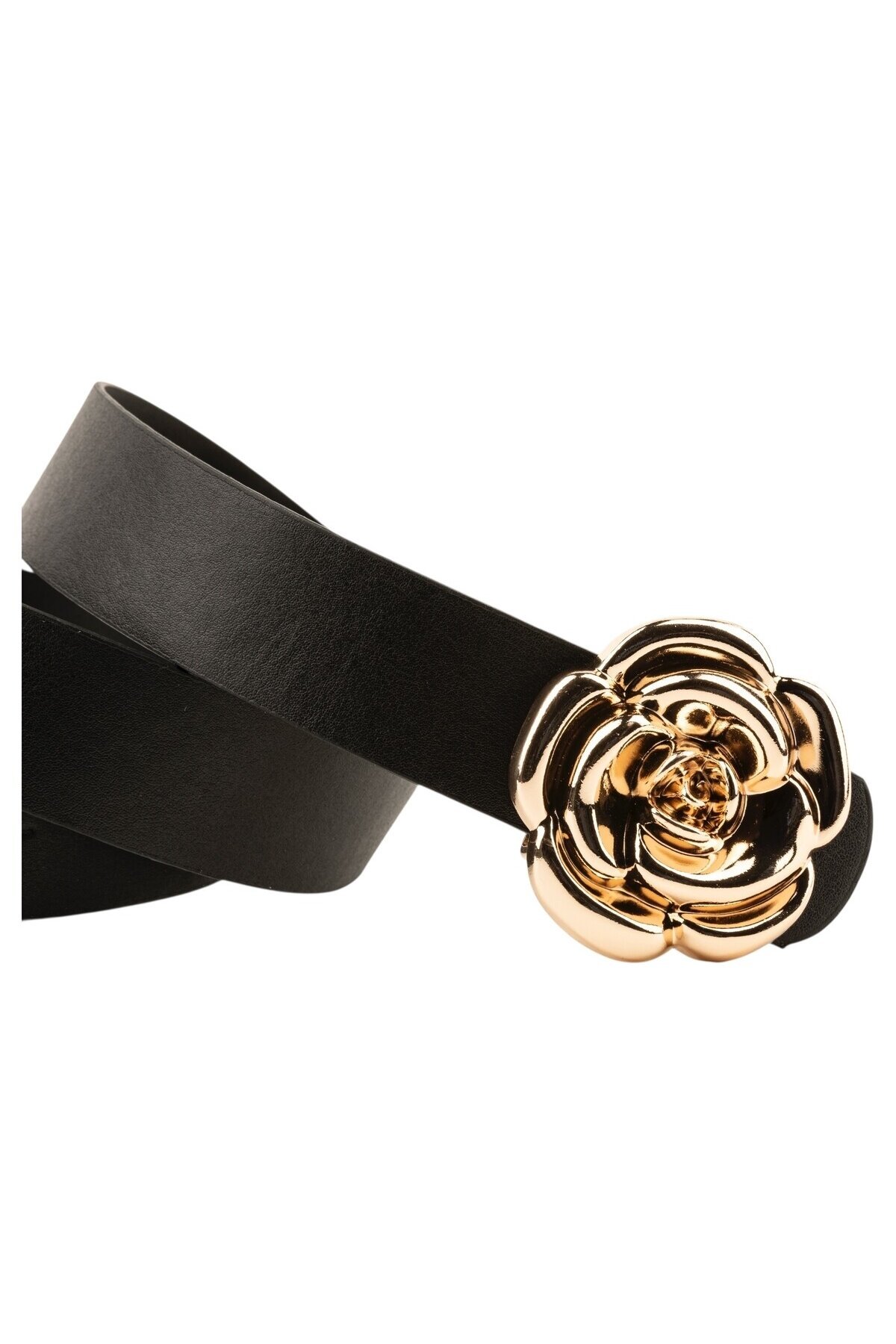 Tek Gül Tokalı Siyah Kadın Kemeri