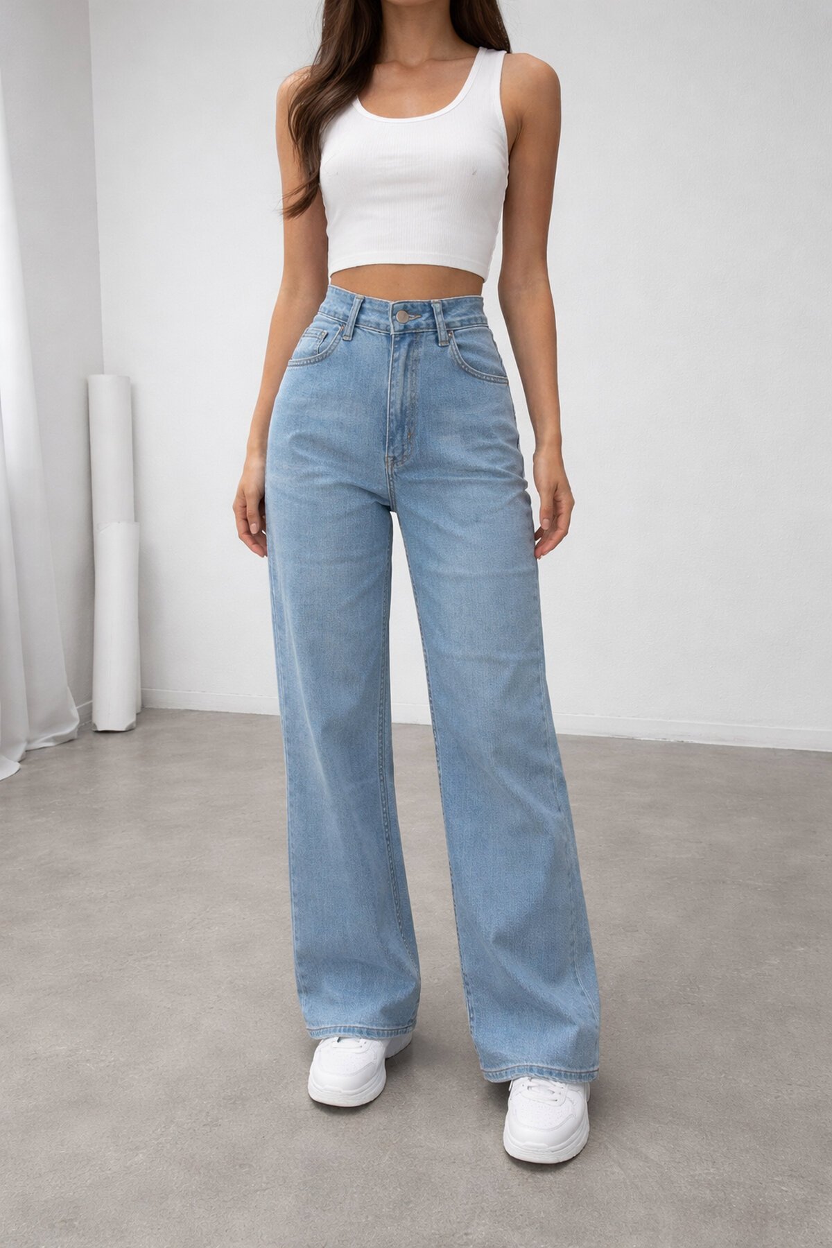 Yüksek Bel Esnek Jean