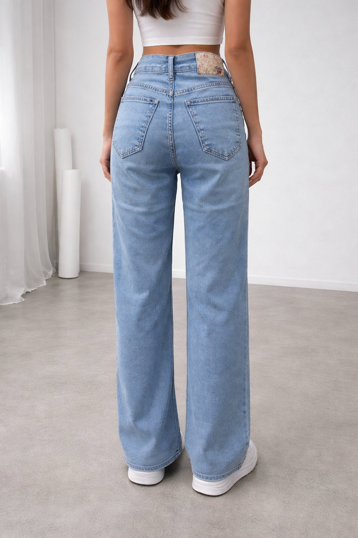 Yüksek Bel Esnek Jean