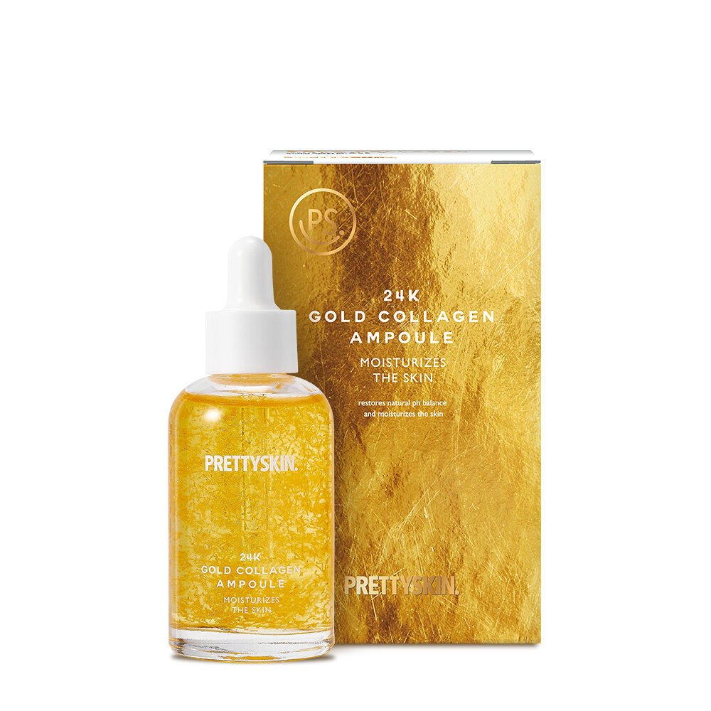 PRETTYSKIN 24K Gold Collagen Ampoule 50 ml | Altın ve Kolajen İçerikli Sıkılaştırıcı Yüz Serumu