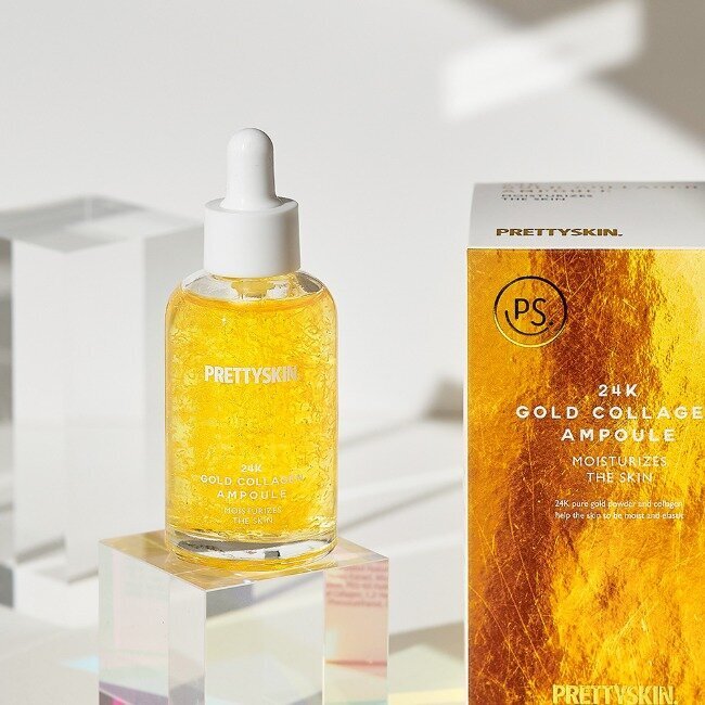 PRETTYSKIN 24K Gold Collagen Ampoule 50 ml | Altın ve Kolajen İçerikli Sıkılaştırıcı Yüz Serumu