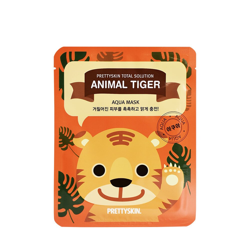 PRETTYSKIN Animal Tiger Aqua Mask 25gr | Nemlendirici Kaplan Desenli Kağıt Yüz Maskesi