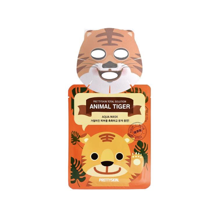 PRETTYSKIN Animal Tiger Aqua Mask 25gr | Nemlendirici Kaplan Desenli Kağıt Yüz Maskesi