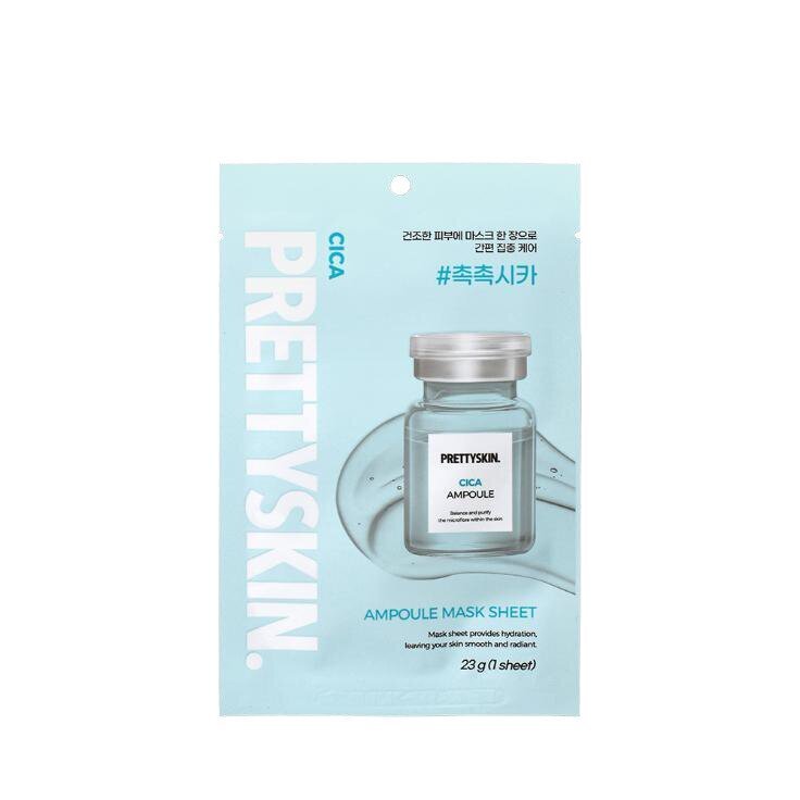 PRETTYSKIN Cica Ampoule Mask Sheet 23g | Cilt Yatıştırıcı Nemlendirici Kağıt Yüz Maskesi