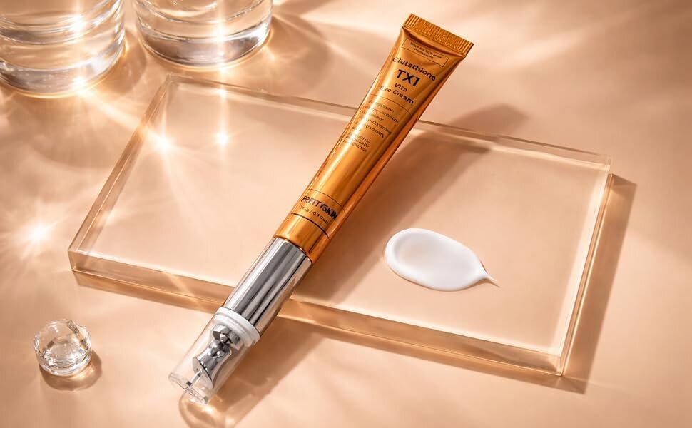 PRETTYSKIN Glutathione TX1 Vita Eye Cream 20 g | Soğutucu Titreşimli Aplikatör Aydınlatıcı ve Kırışıklık Karşıtı Göz Çevresi Kremi