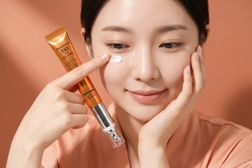 PRETTYSKIN Glutathione TX1 Vita Eye Cream 20 g | Soğutucu Titreşimli Aplikatör Aydınlatıcı ve Kırışıklık Karşıtı Göz Çevresi Kremi