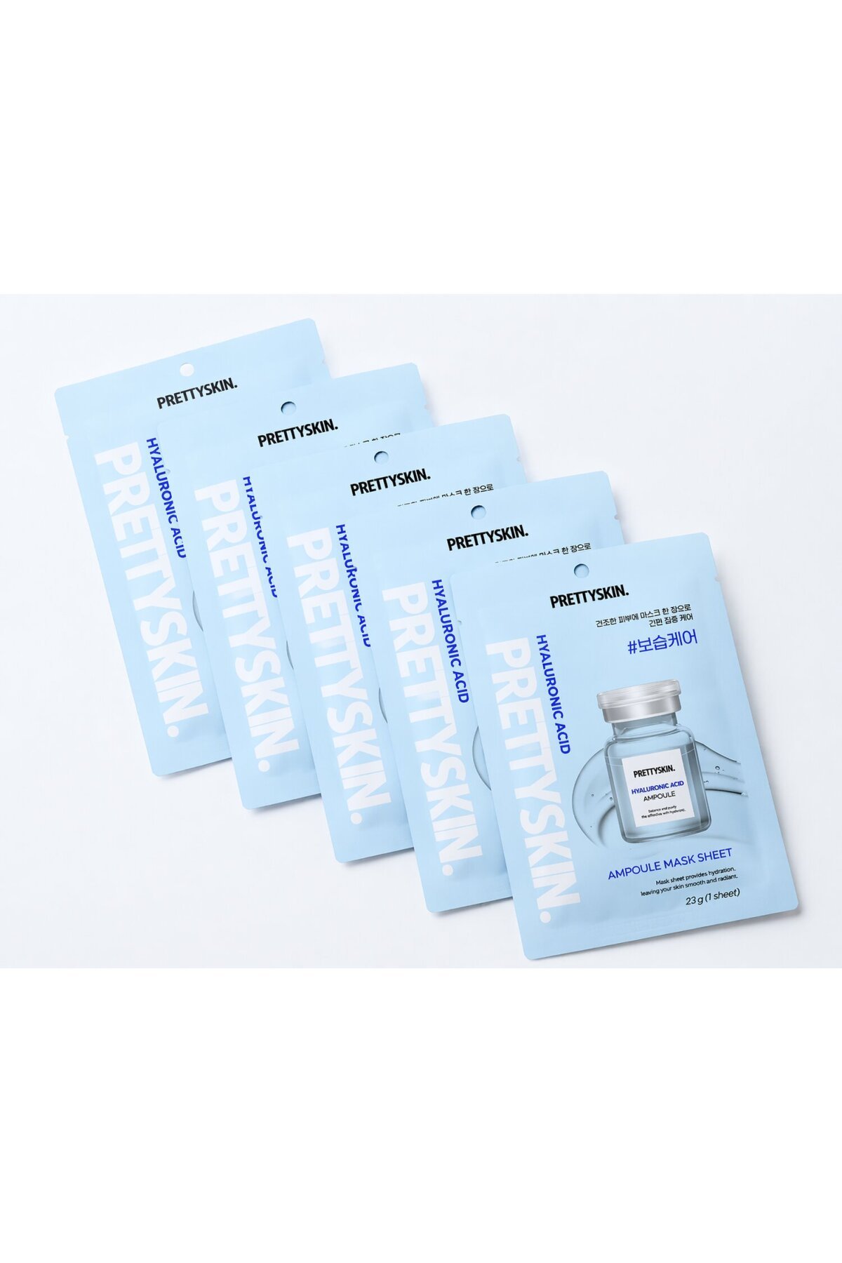 PRETTYSKIN Hyaluronic Acid Ampoule Mask Sheet 23g | Yoğun Nemlendirici Kağıt Yüz Maskesi 5li Set