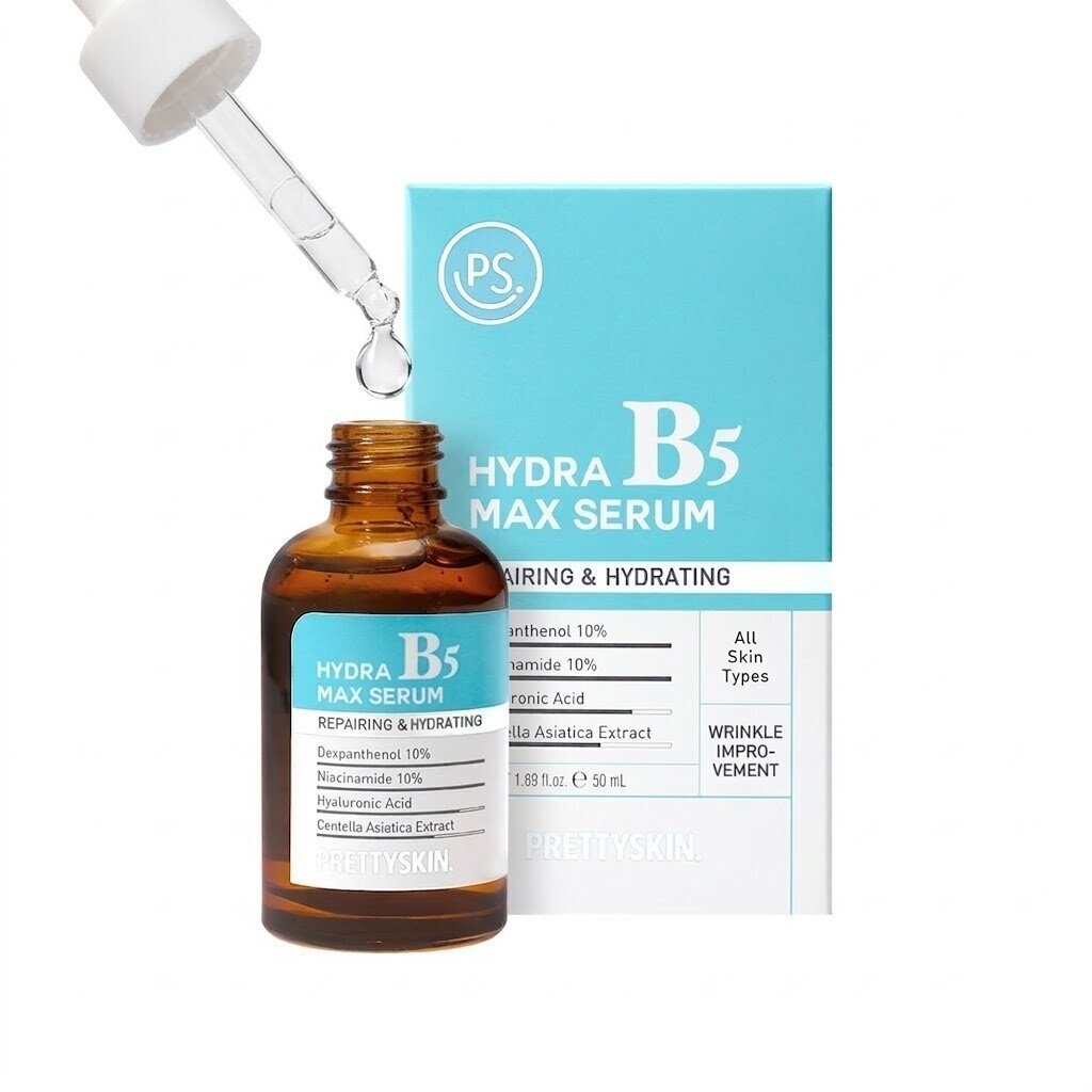 PRETTYSKIN Hydra B5 Max Serum 50 ml | Niacinamide %10 & Panthenol %10 Nemlendirici Leke Karşıtı Yüz Serumu