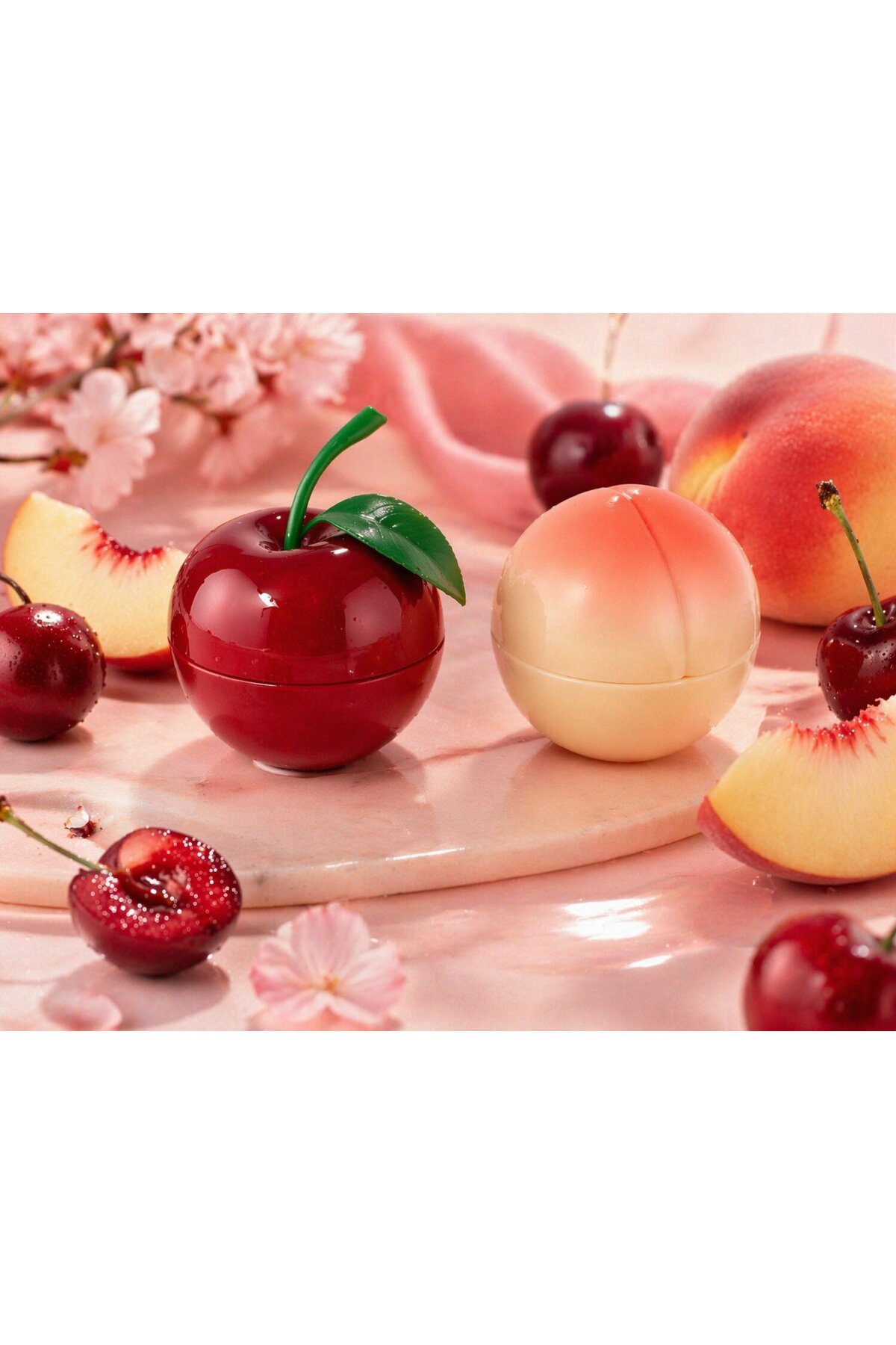 PRETTYSKIN Peach Lip Balm  & Cherry Lip Balm