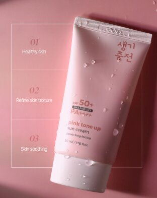 PRETTYSKIN Pink Tone Up Sun Cream SPF50+ PA++++ 50 ml | Pembe Tone Up Etkili Aydınlatıcı Güneş Kremi
