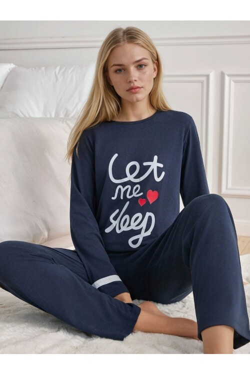 Baskılı Uzun Kollu Pijama Takımı