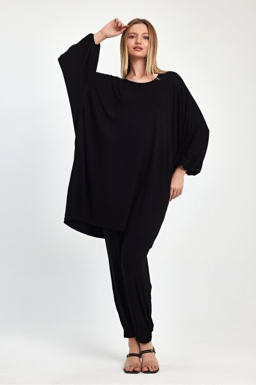 Yarasa Kol Geniş Kalıp Penye Viskon İkili Takım