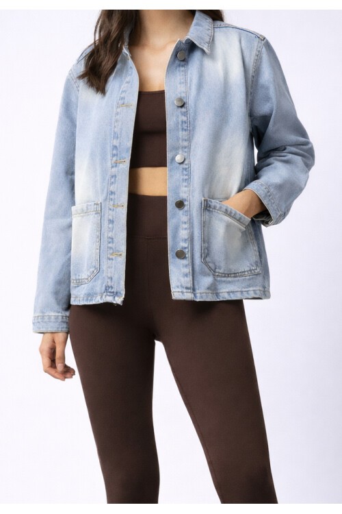 Cepli Açık Mavi Ceket