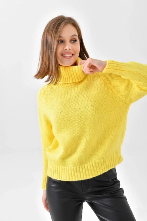 Kadın Balıkçı Yaka Kaşkorse Triko Kazak