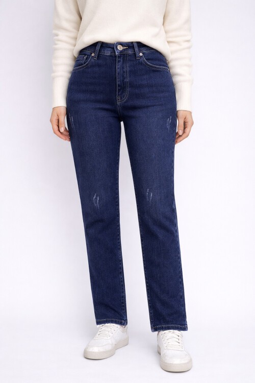 Koyu Lacivert Esnek Jean