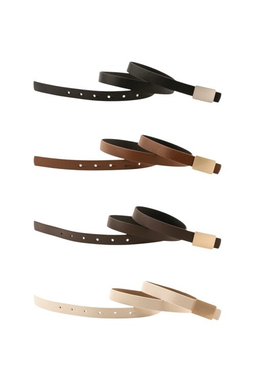 Sade Kare Tokalı 4lü Set Kadın Kemeri