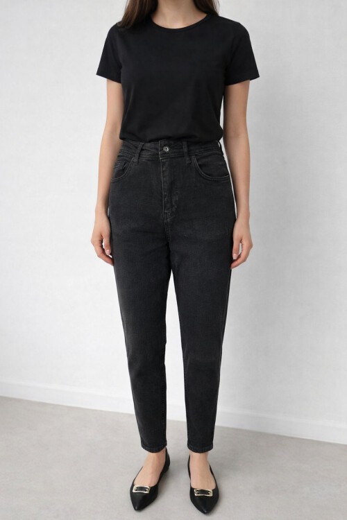 Siyah Esnek Tam Kalıp Kadın Jean