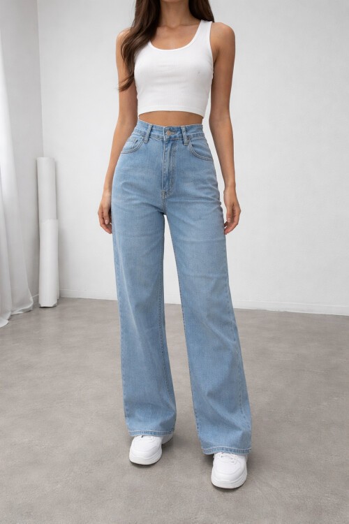 Yüksek Bel Esnek Jean