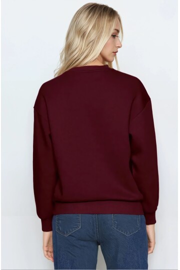 Basic Bordo Oversize Sweatshirt