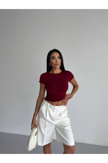 Bordo Basic Sandy Kumaş Bluz