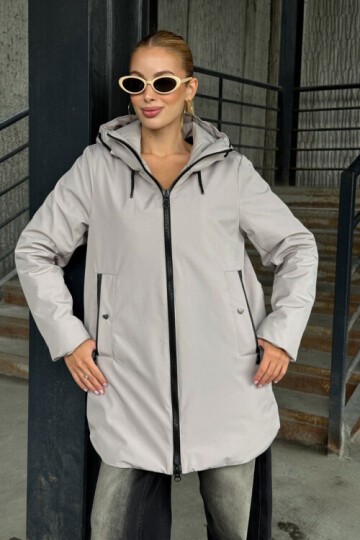 Çift Cepli Kapüşonlu Mont