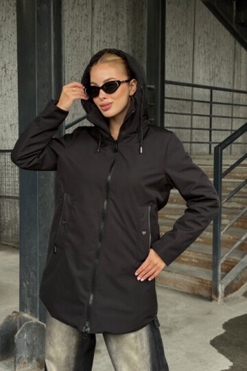 Çift Cepli Kapüşonlu Mont