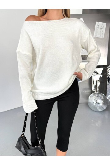 Düşük Omuz Triko Kazak