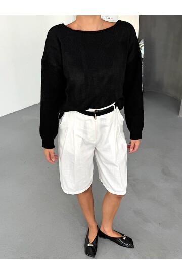 Düşük Omuz Triko Kazak