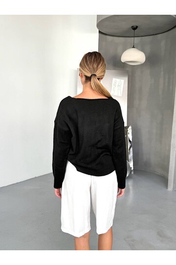 Düşük Omuz Triko Kazak