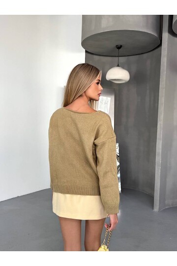 Düşük Omuz Triko Kazak